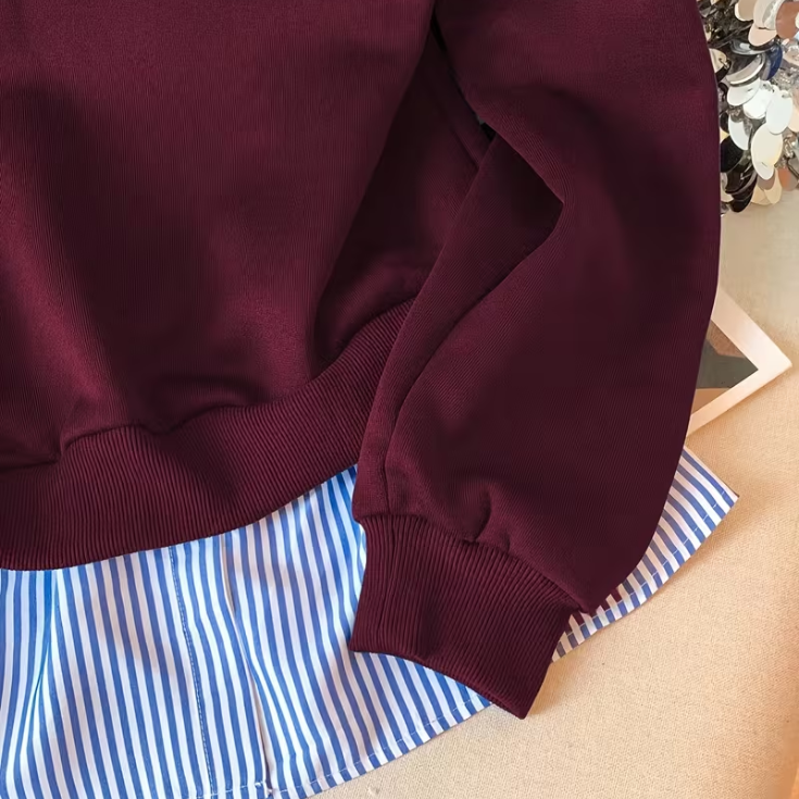 Layered Effect Sweater Elegant Purple - Ecopulles